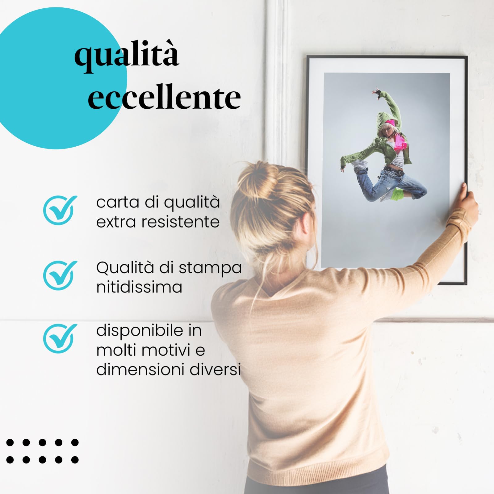 Postereck - 0192 - Hip hop, ballerina, musica, danza, street dance, donna - Decorazione da Parete, Stampa Artistica, Idea Regalo, Stampa Fotografica - Tela - 100,0 cm x 75,0 cm