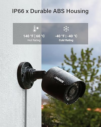 Miniatura 5 de ANNKE 4 kits de cámara de seguridad con cable de 2MP 1080P 1920TVL, cámaras CCTV HD TVI complementarias para exteriores, visión nocturna IR, carcasa