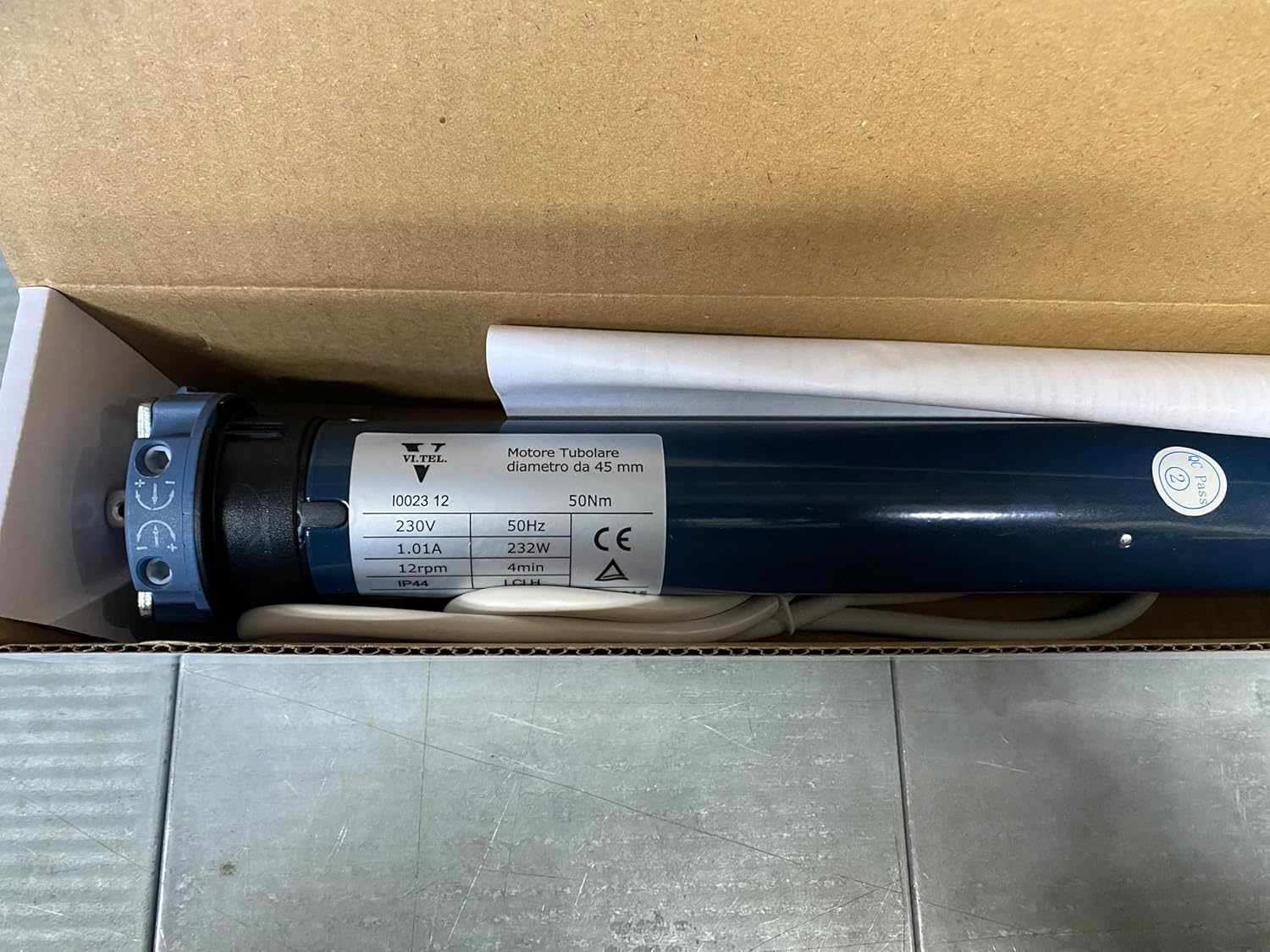VI.TEL. Motore per tapparelle elettriche avvolgibili da 50 Nm - 100 Kg con STAFFA DI SUPPORTO ED ACCESSORI INCLUSI. Automazione avvolgimento tapparella