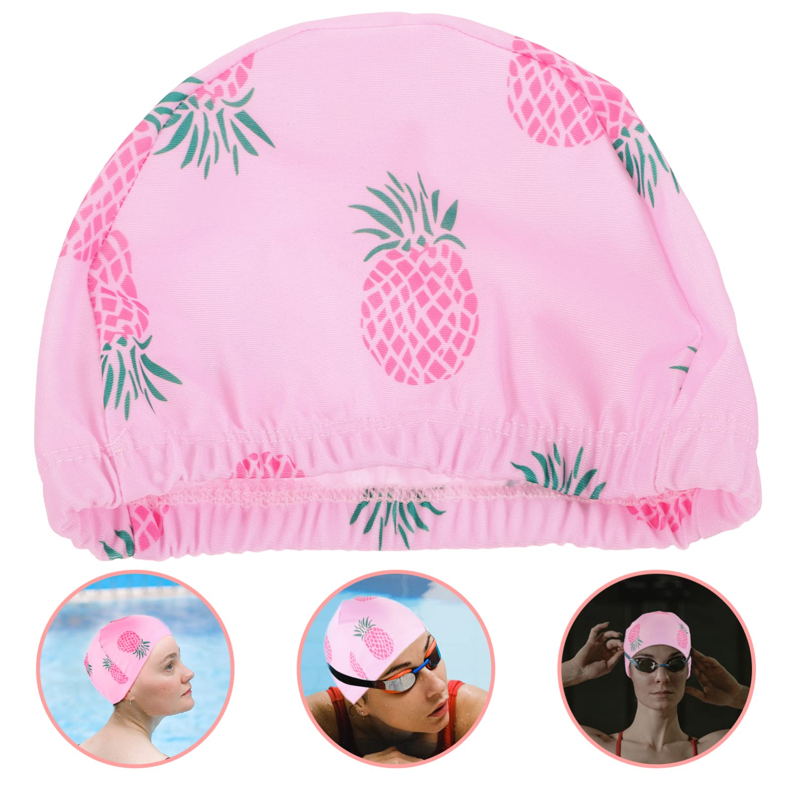 ibasenice Gorro De Natación para Gorro Flexible Y Transpirable con Diseño De Piña Rosa para Mantener El Cabello Seco para Niñas
