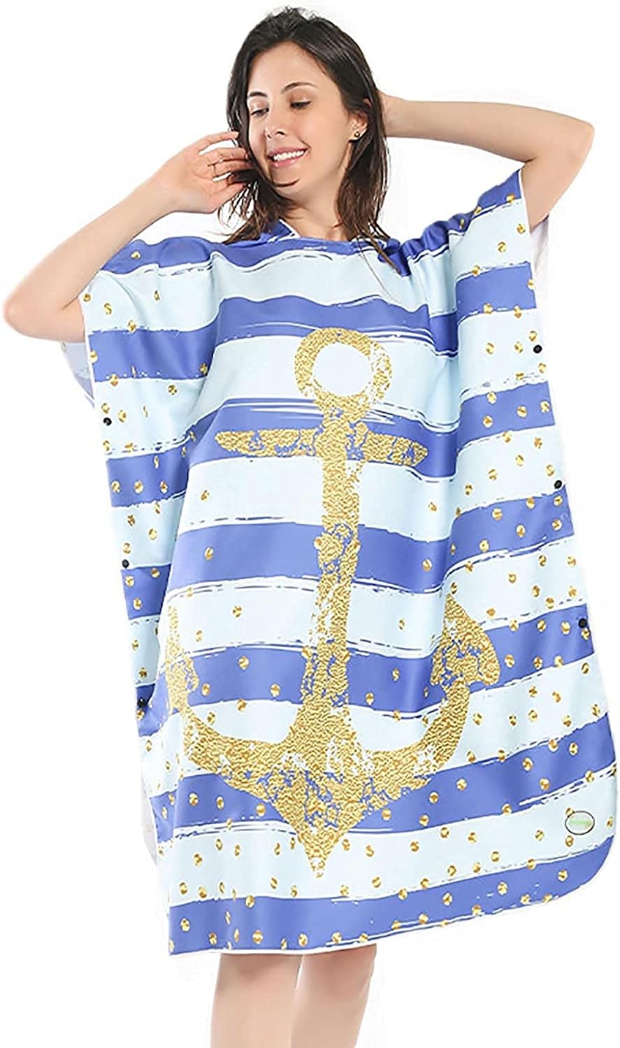 Beach Towels Sports Towel Changing Robe Hooded ​Poncho Towel for Beach Bath Swimming Surf Quick Dry Warm ​Towel One Size Fit All Men & Women 811(Color:E)