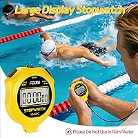 Vista 5 de FCXJTU Digital Simple Stopwatch Timer, No Bells, No Alarm, Simple Basic Operation, Silent, Clear Display, ON/Off, Large Display for Swimming Running