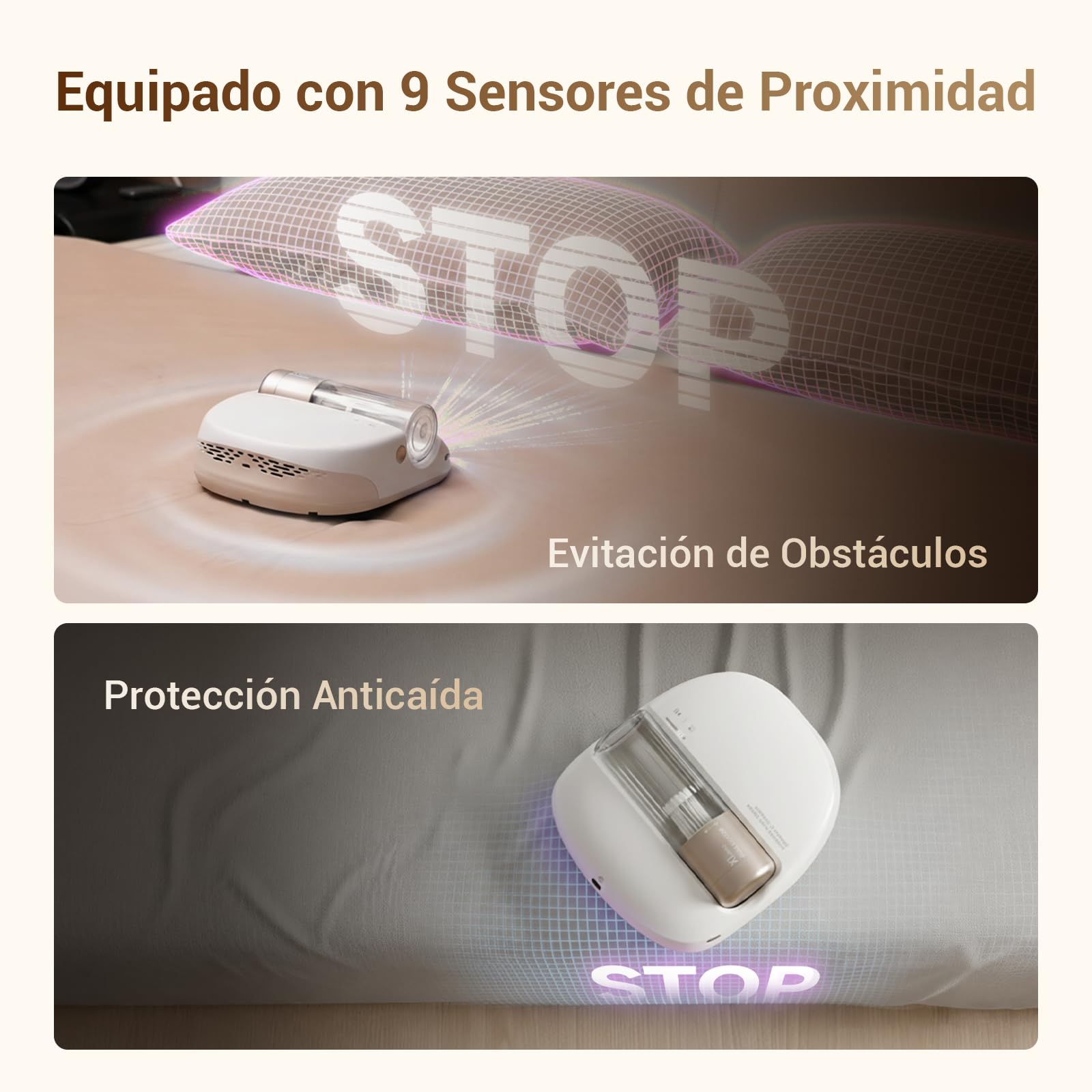 CREATULIZE X1 Robot Aspirador de Cama, Aspiradora Antiacaros para Colchones | Navegación Inteligente, Succión 14AW, Luz UV-C, Filtro HEPA, Aspirador sin Cable para Cama, Colchón, Sofá - Blanco