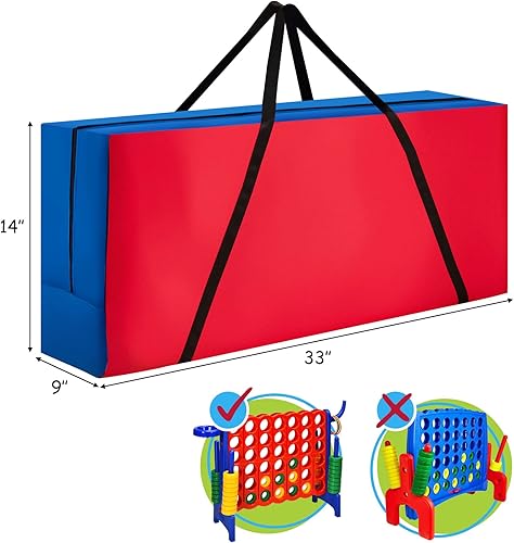 Miniatura 2 de KOTEK Juego gigante 4 en fila, juego familiar jumbo de 4 en puntuación con deslizadores de liberación rápida, 42 anillos, lanzamiento de anillos y