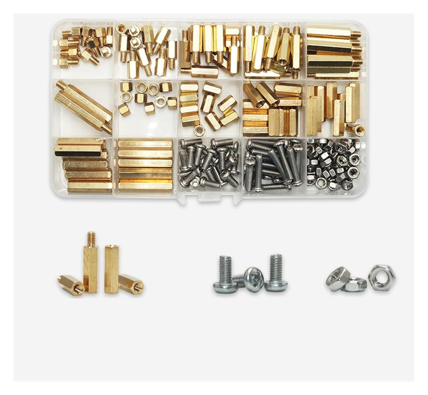 Brass Motherboard Standoff Spacer Pillar M2 to M5 for DIY Electronic PCB Circuit Screw Bolt Nut Kit Male Female Copper Spacers(M4 (190 PCS))