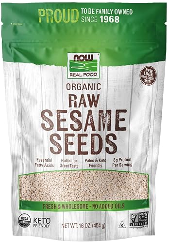 NOW Foods, Certified Organic Sesame Seeds, Source of Protein, Iron