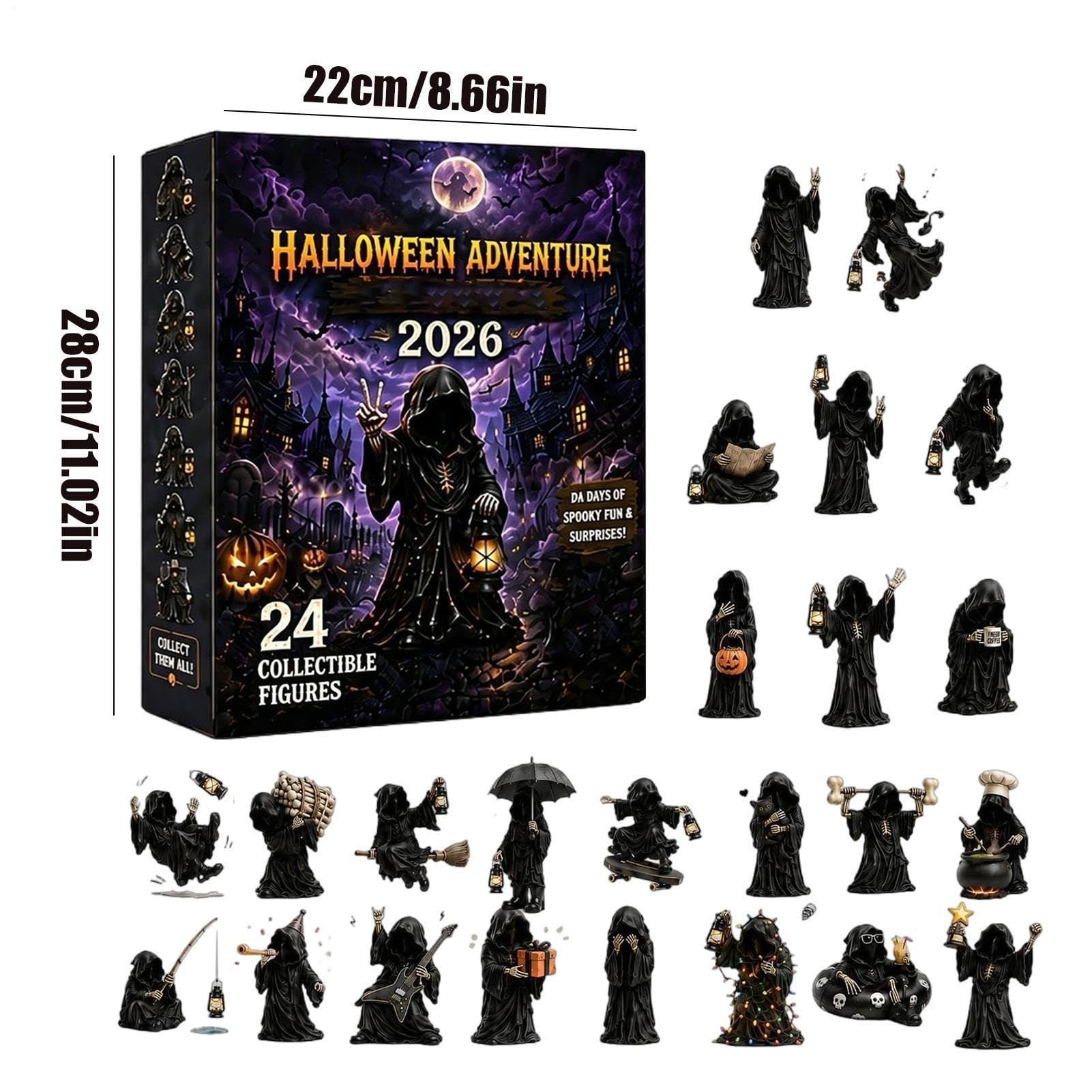 Halloween-Countdown-Figurenkalender 3D Gruseliges Sammel-Requisite | -Miniaturen-Kalender-Set als Dekoration für Hausbesitzer, Jugendliche, , Fenster, Kaminsims, und Hof