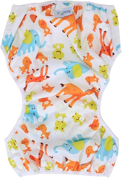Teamoy Couches de Bain Lavables pour Bébé (2 Paquets) Pantalon de Couche en Tissu pour Garçons et Filles, Ours Polaire + Animaux - 2