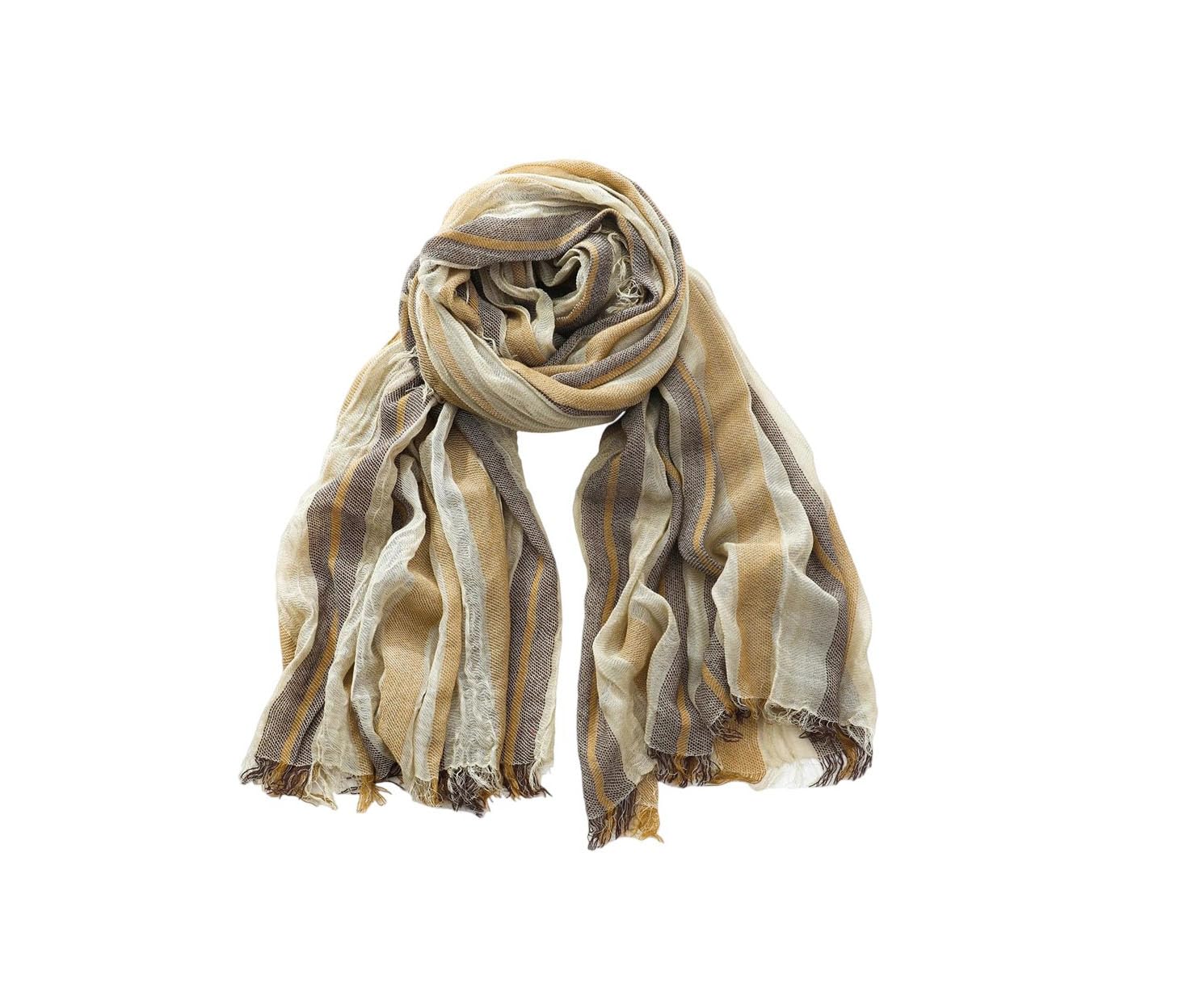 Pañuelos de algodón y lino a rayas para hombre bufanda casual pashmina 5