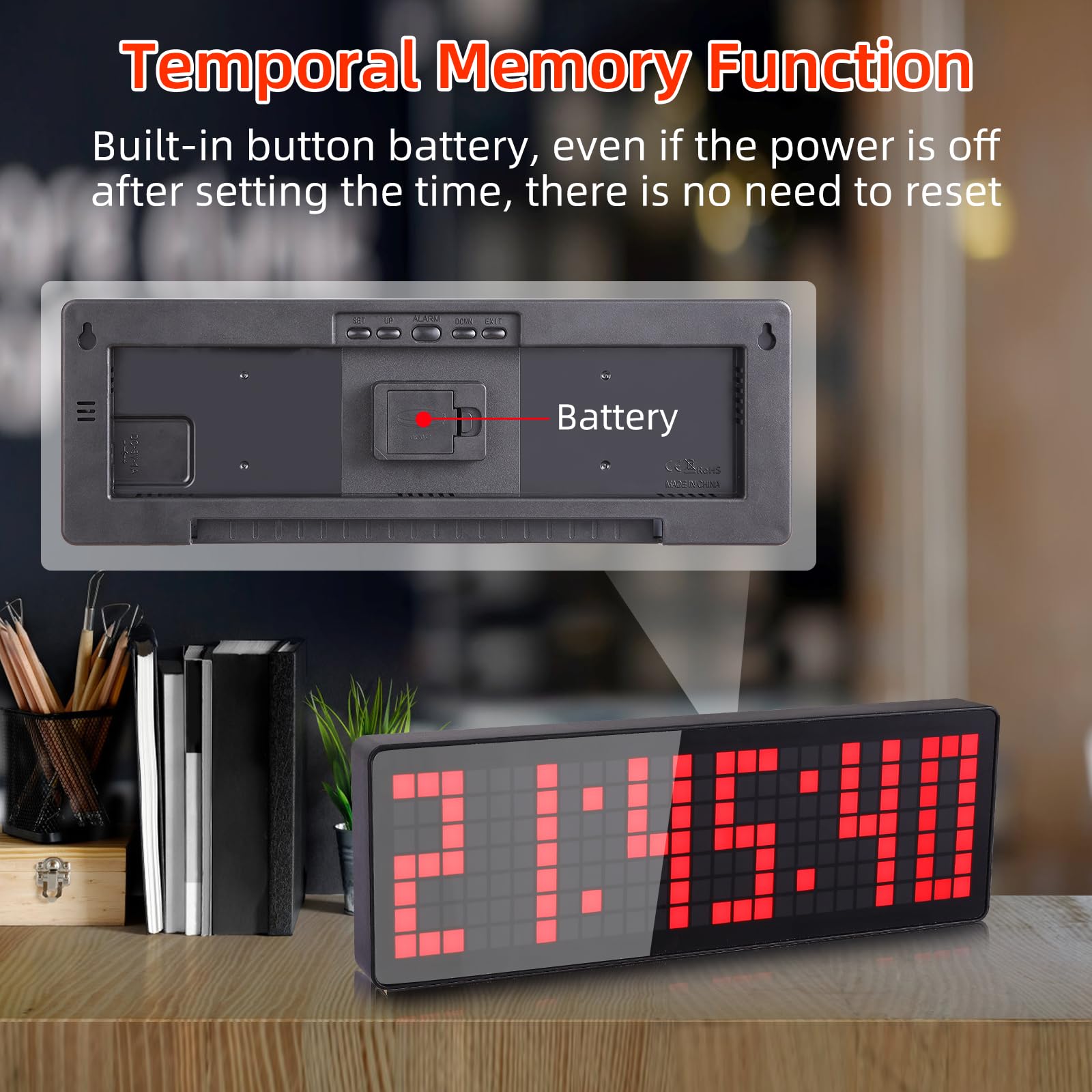 Temporizador de Gimnasio LED 13.2" Grande Reloj de Pared Digital con Cuenta Atrás/Cronómetro y Control Remoto