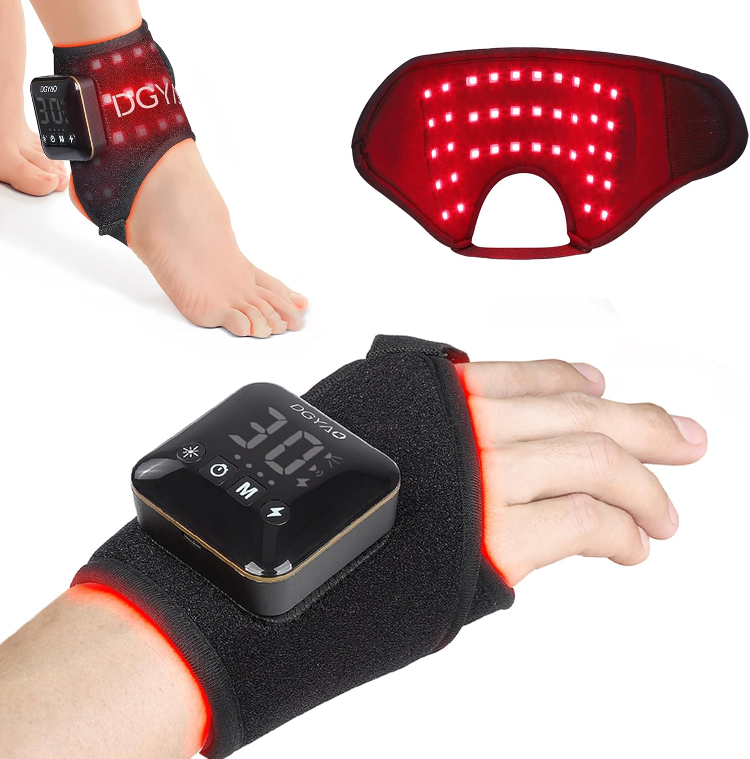 4000mAh Cordless Red Light Therapy for Ankle, Portable Infrared Light Therapy for Wrists Light with 660nm & 850nm NIR Light, Red Light Wrap for Ankle Relaxation 14.2'' x 6.3''