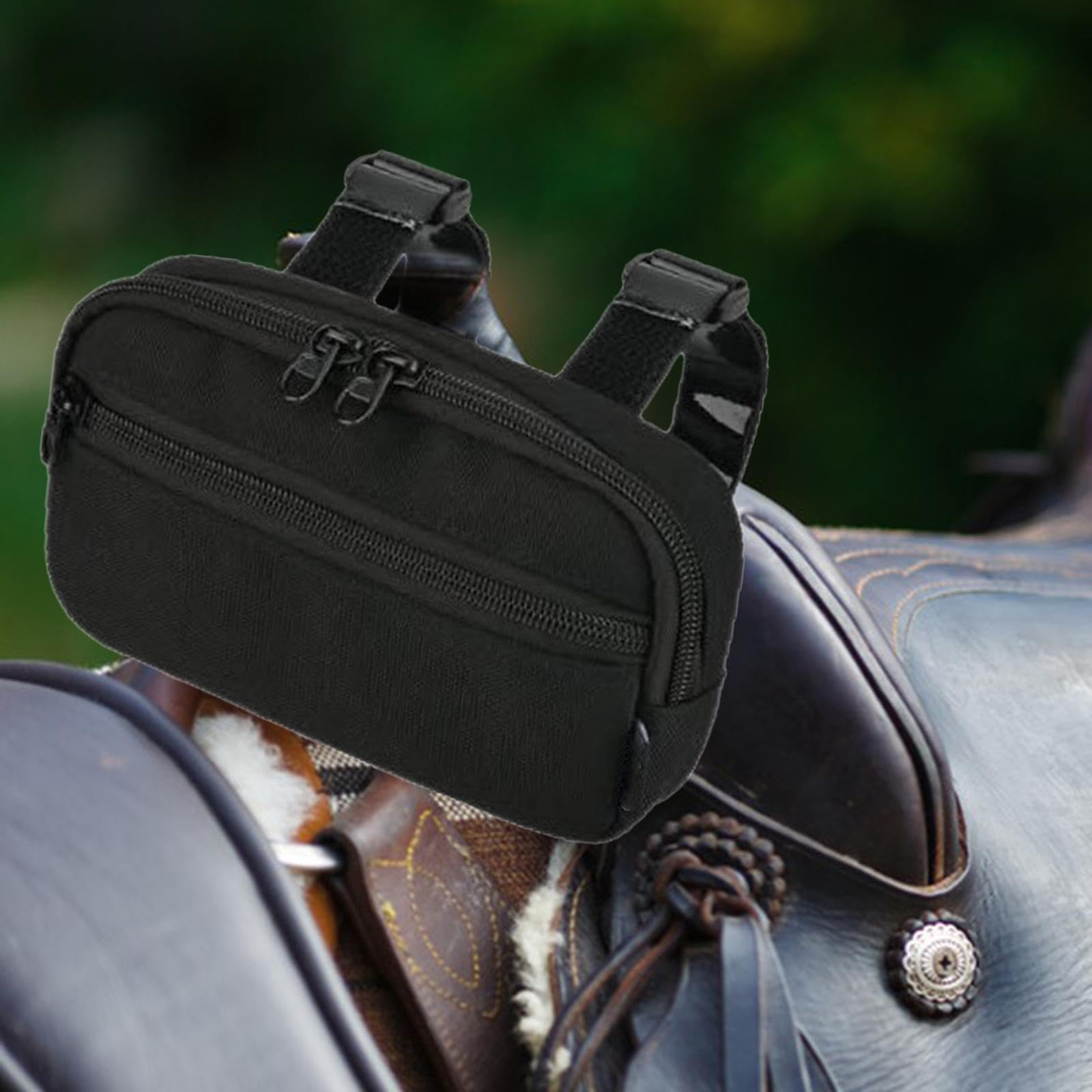 Satteltasche Pferd Pommel Pocket Sattelhorn Tasche Oxford Zipper Organizer Pack für Geschenk Reiten Camping Outdoor Reisen 19.5cmx4cmx11cm