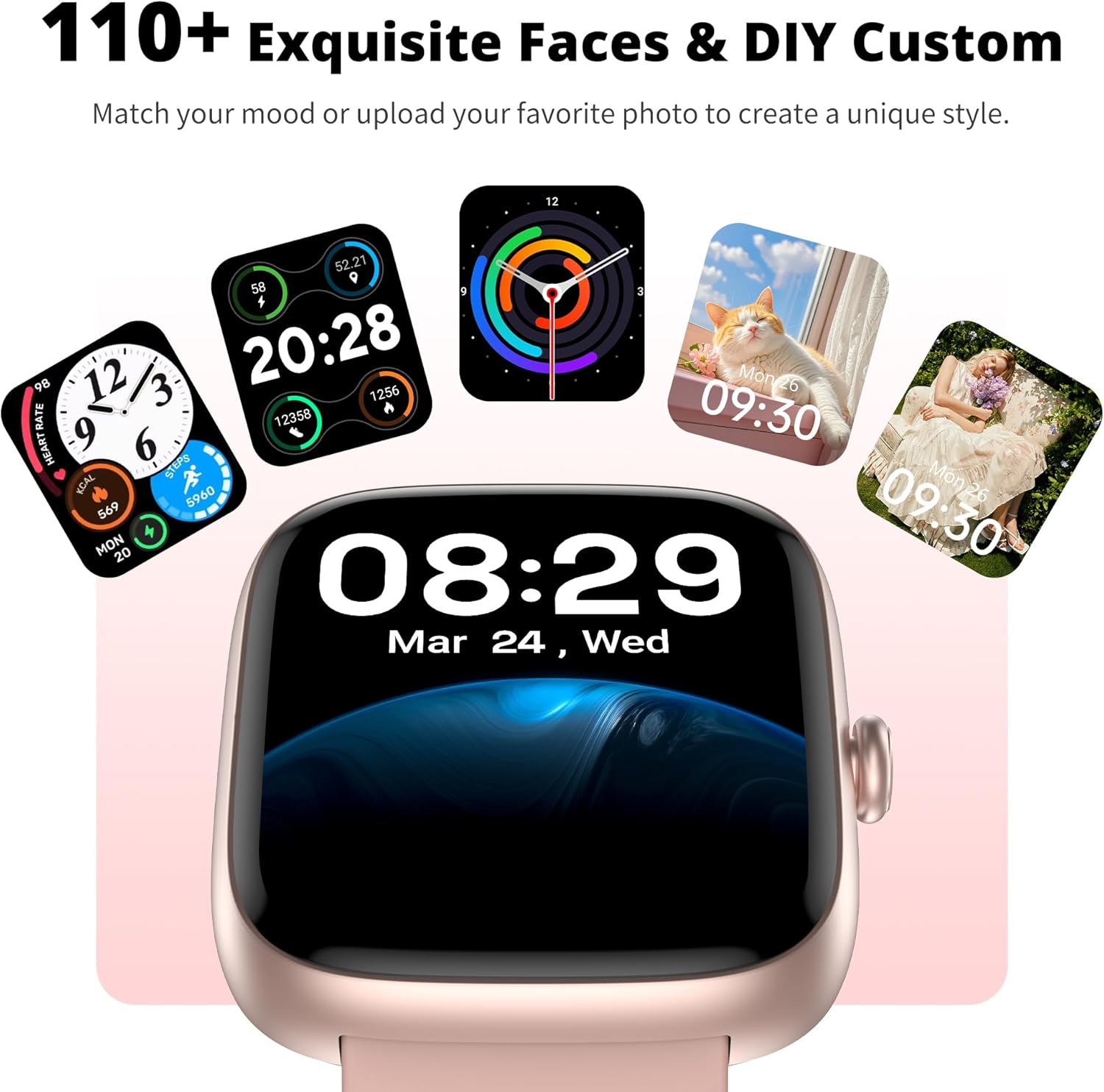 Smart Watch for Women, 1.83" HD Touchscreen Fitness Tracker, Bluetooth Calling, 110+ Sports Modes, Heart Rate SpO2 Sleep Monitor, DIY Dial, IP67 Waterproof, Compatible with Android & iOS 9 71d6plDuliL. AC SL1500