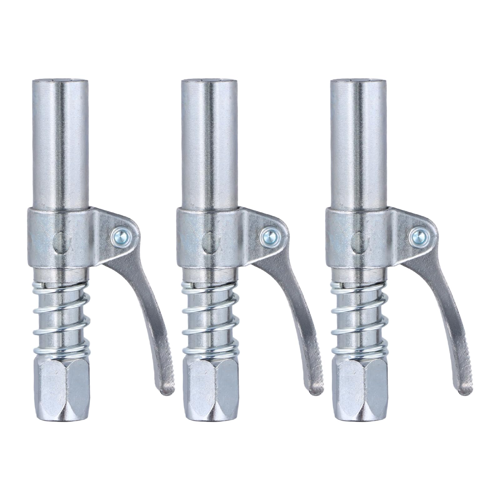3 Pcs Testina Ingrassatore Manuale, Testina Ingrassatore con Manico Singolo, Autobloccante Accoppiatore per Pistola a Grasso, Compatibile con Pressa Grasso NPT 1/8"
