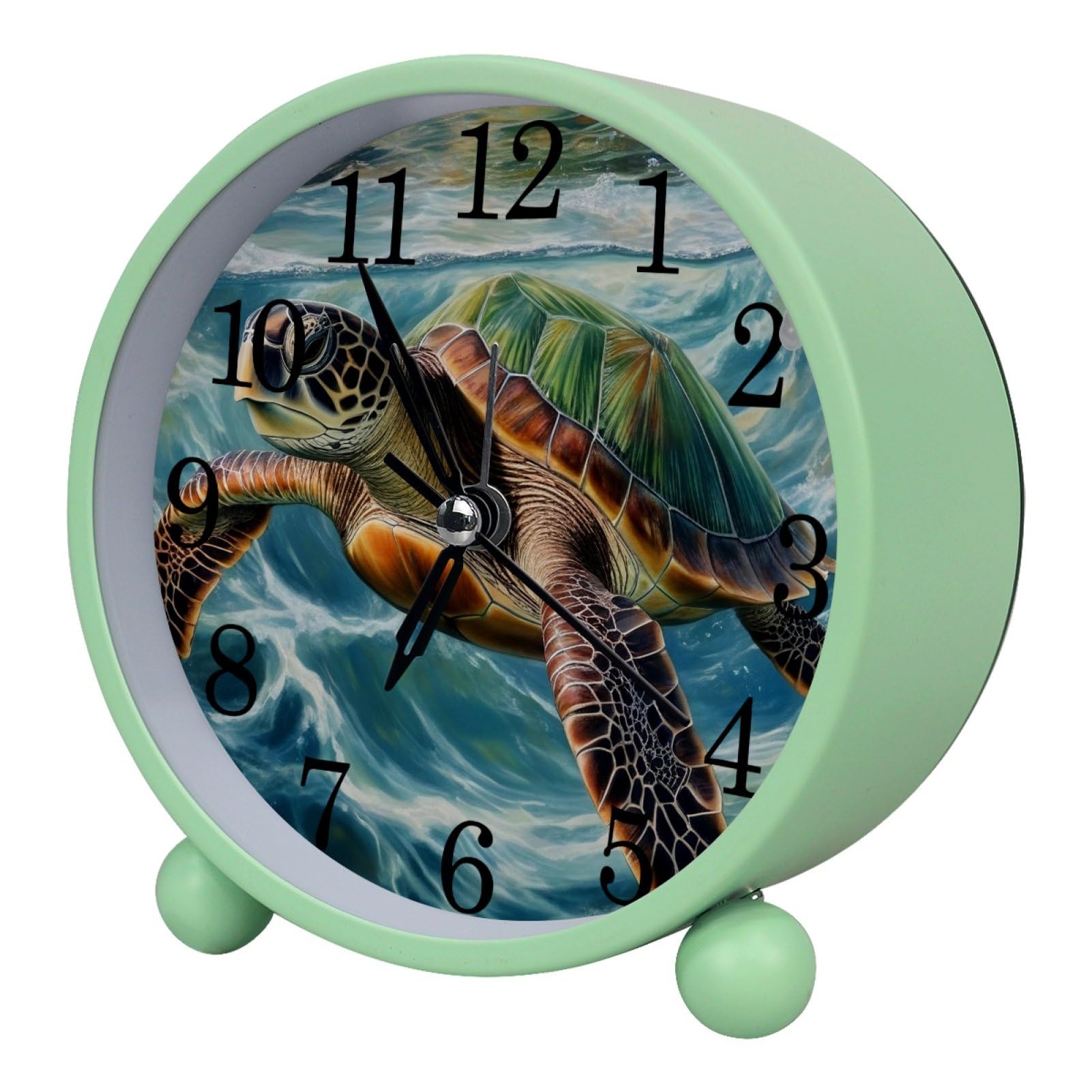 etoenbrc Watercolor Butterfly Silent Analog Alarm Clock Small Battery Operated Clock Slient Plastic Table Clock for Living Room Bedroom Color103