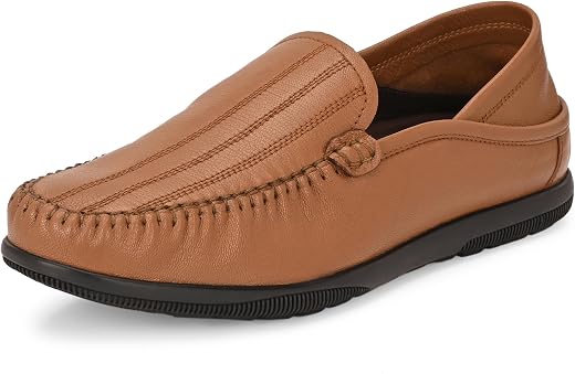 Blue Leather by Centrino Genuine Leather Slip-On Men's Formal Shoe |Stylish with Soft Cushioned Insole |Trendy Non Lace-Up...