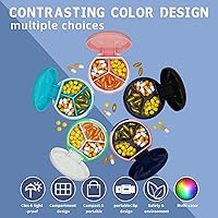 Vista 6 de Serfeymi - Pastillero pequeño con 3 compartimentos, pastillero portátil para bolso o bolsillo, estuche compacto y mini para viajes - Adecuado