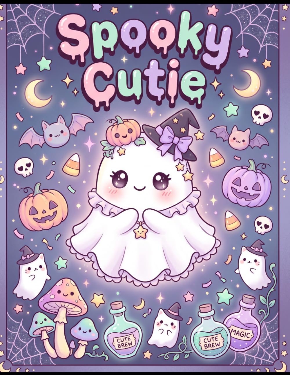Spooky Cute Characters Coloring Book: Fun Spooky Cute Coloring Pages