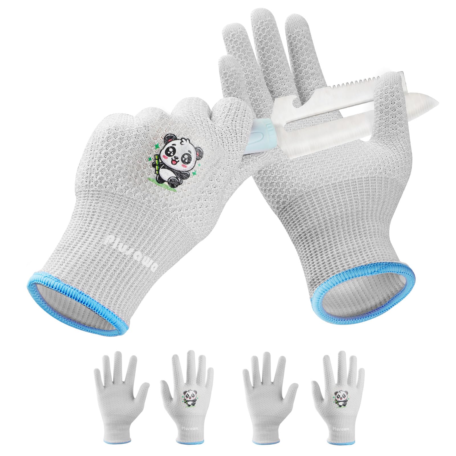 Plusawa 2 Pairs Kids Gardening Gloves for Age 3-12,Cut Resistant Kid Protective Gloves, Breathable, Flexible and Non-Slip for Girls and Boys-S