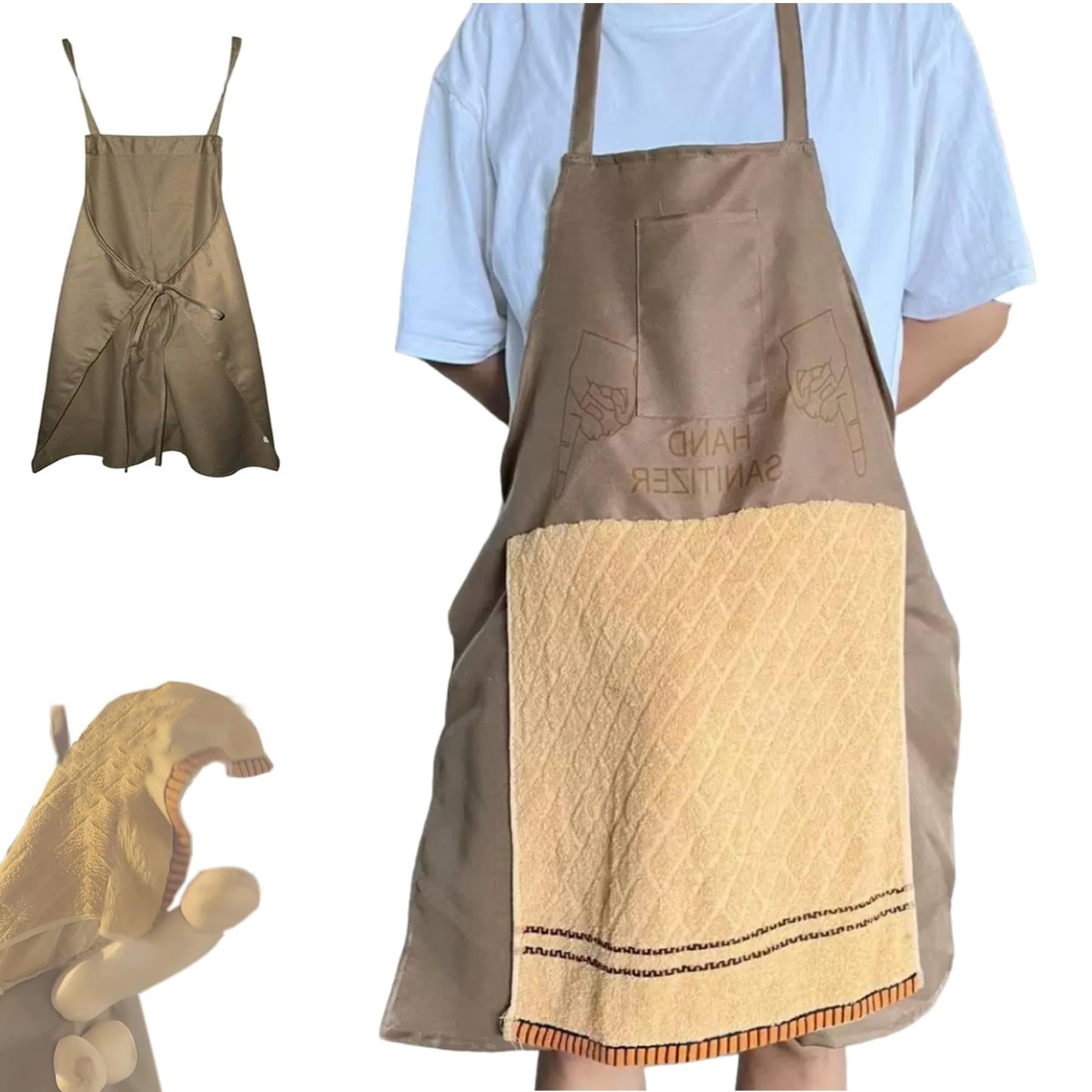 Chef's Prank Apron 2026 Prank Apron With Secret Pocket Chef Prank Funny Aprons For Men Adjustable Hilarious Cooking Apron With Openable Towel Design For Grilling Barbecue (1 Pack)