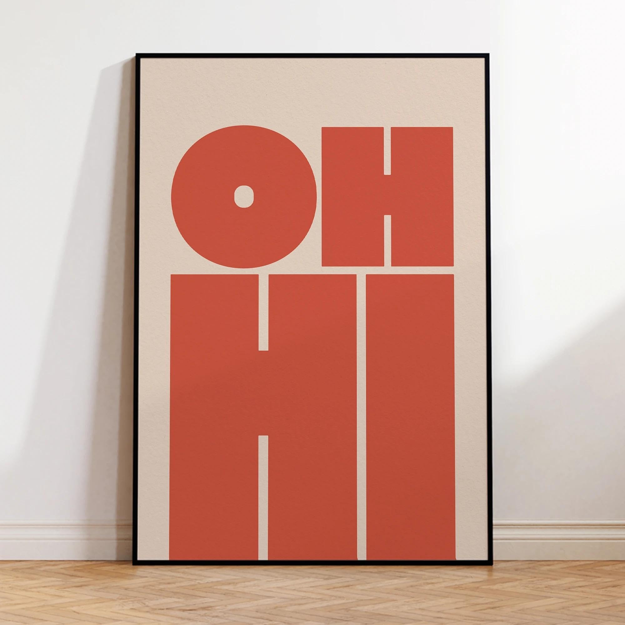 CHAOJIART Oh Hi, nowoczesny minimalistyczny powitanie druk ścienny na płótnie obraz plakat obraz do salonu, sypialni, szkoły klasy wystrój domu 60 x 90 cm bez ramki