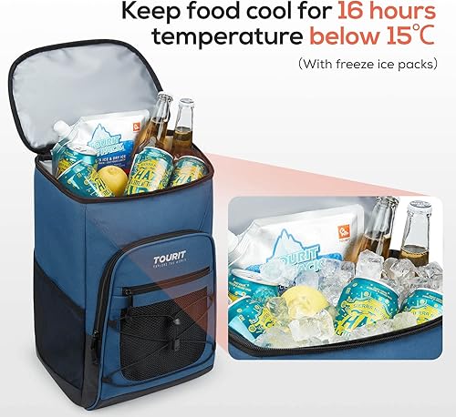 Miniatura 3 de TOURIT Mochila térmica térmica a prueba de fugas, ligera, para pícnics, camping, senderismo, playa, viajes
