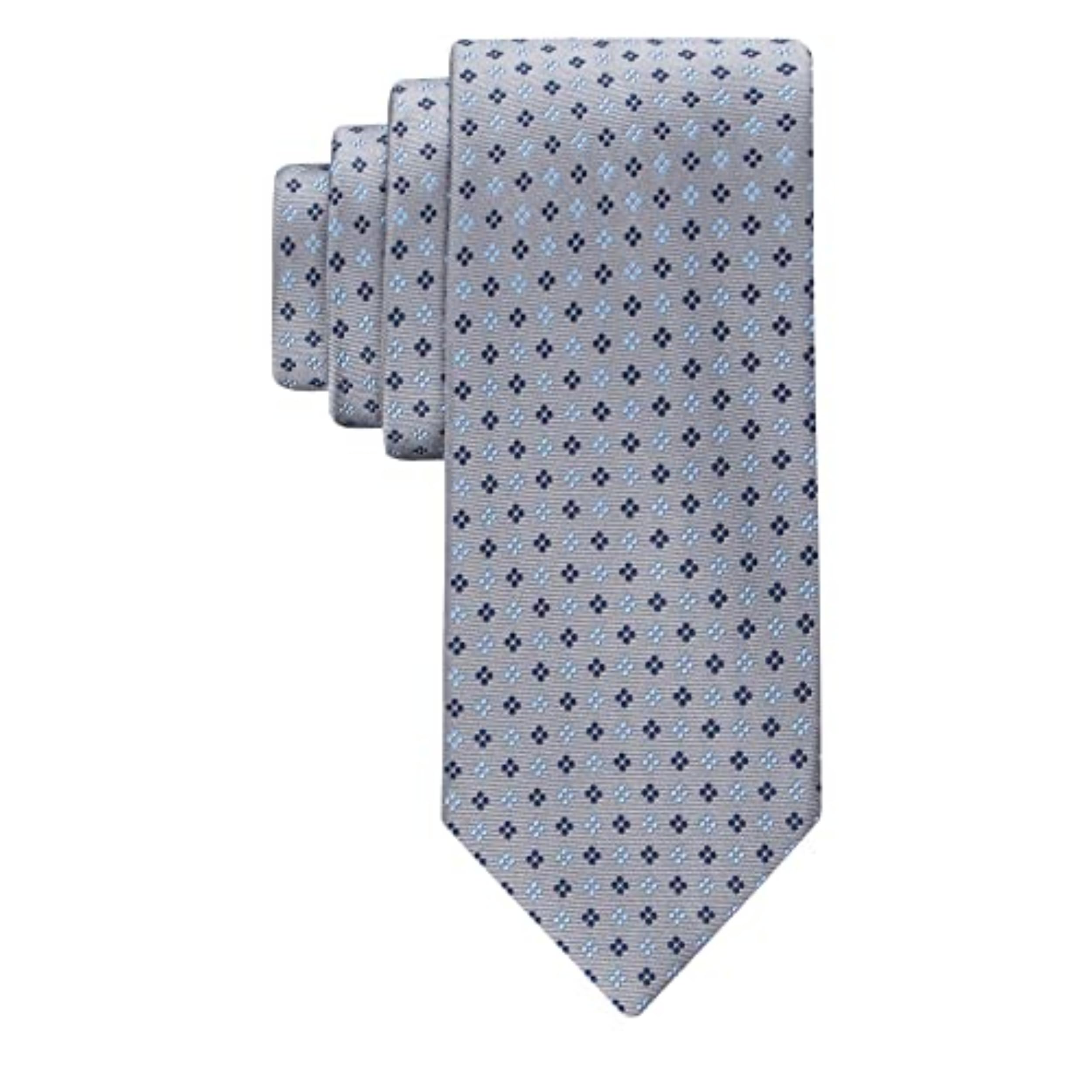 Tommy Hilfiger Men's Core Neat II Tie, Silver, One Size