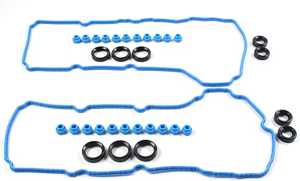 AUCERAMIC VS50814R Engine Valve Cover Gasket Set Compatible with Ford F-150 Edge Mustang Transit 150 250 350 Police Interceptor, Lincoln MKS MKT MKX MKZ 3.5L 3.7L V6 VS50722