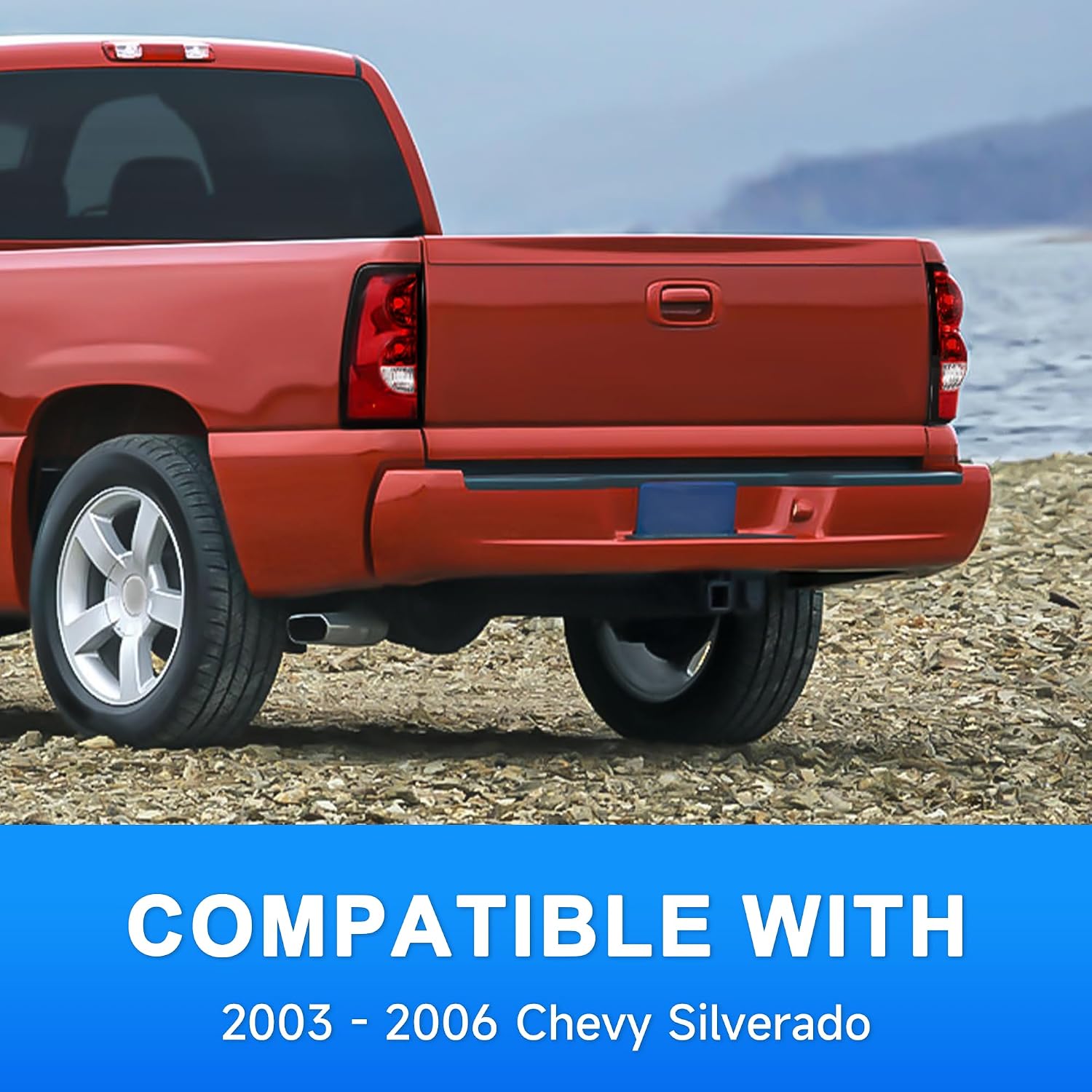 ELH Tail Lights Assembly Fit For 2003 2004 2005 2006 Chevy Silverado 03 Silverado 04 Silverado 05 Silverado 06 Silverado Rear Brake Lamp Black Trim Left Side