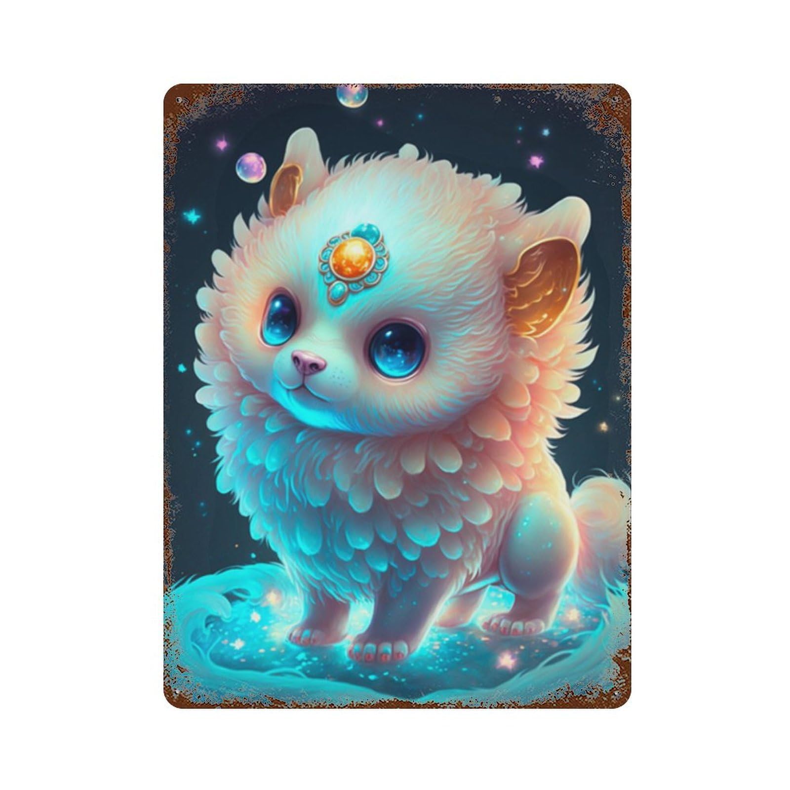 Magical Fantasy Creature Retro Metal Sign 15.7"x11.8", Decorative Metal Wall Art for Basement, Hobby Room And Garage Decor
