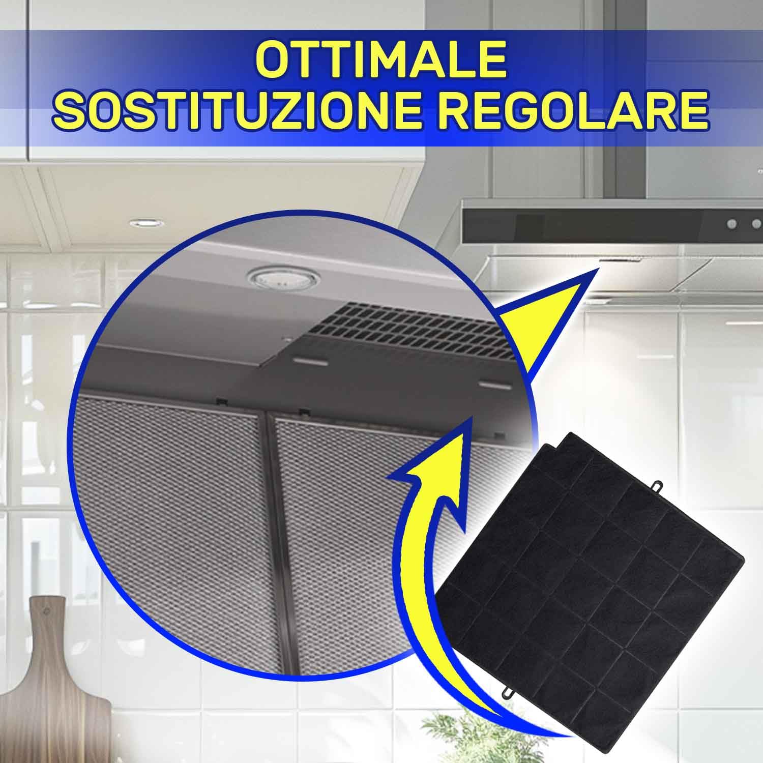 2 x Filtro Cappa Cucina Carboni Attivi Tipo 16CS 258x263x16 mm AFFCAF16CS
