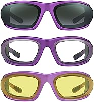 Vista 15 de Bikershades Gafas de montar en motocicleta con montura morada, pequeñas para mujeres y niñas