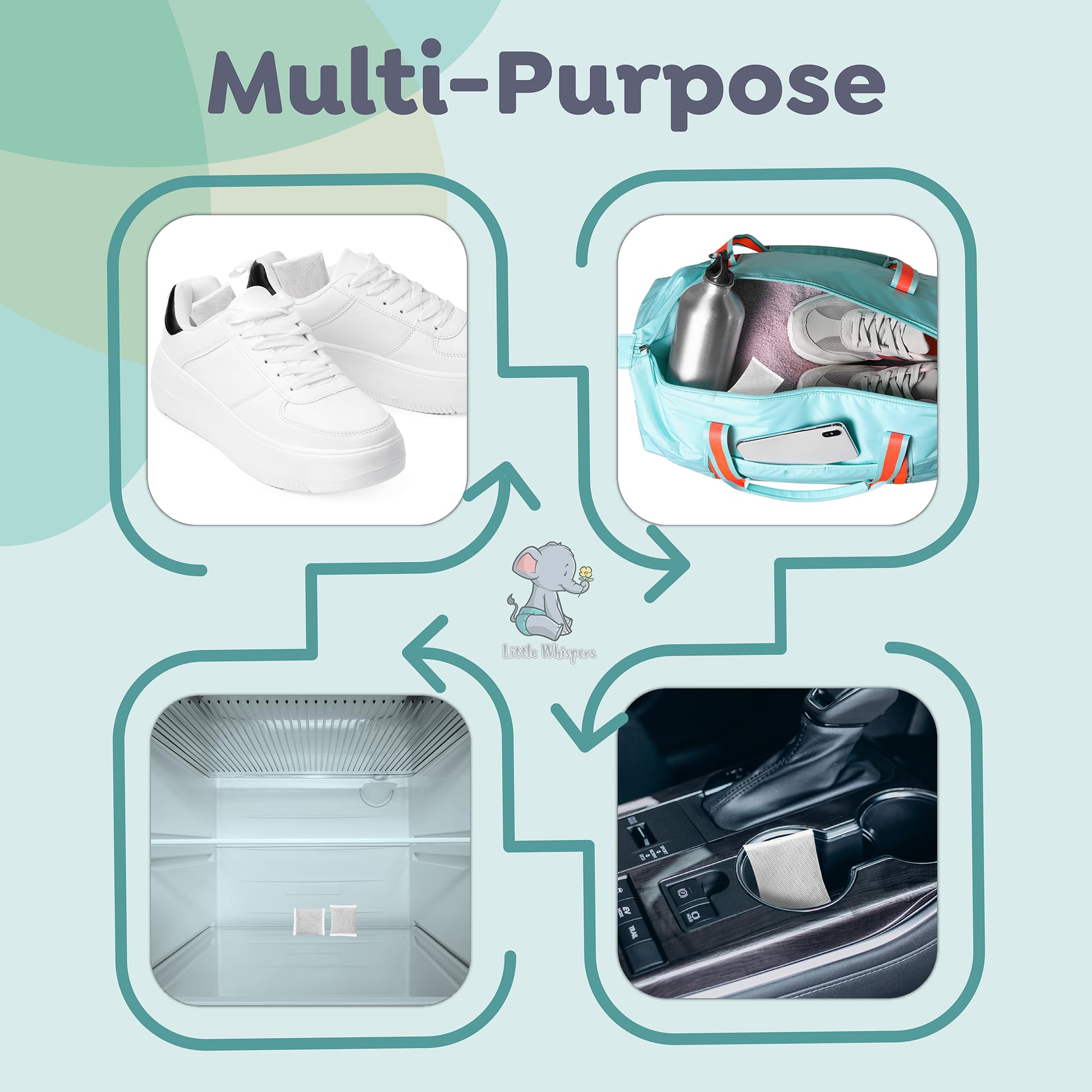 LittleWhispers - Desodorizador de cubo de pañales con filtro de carbono, compatible con sistemas Diaper Genie, paquete de 10