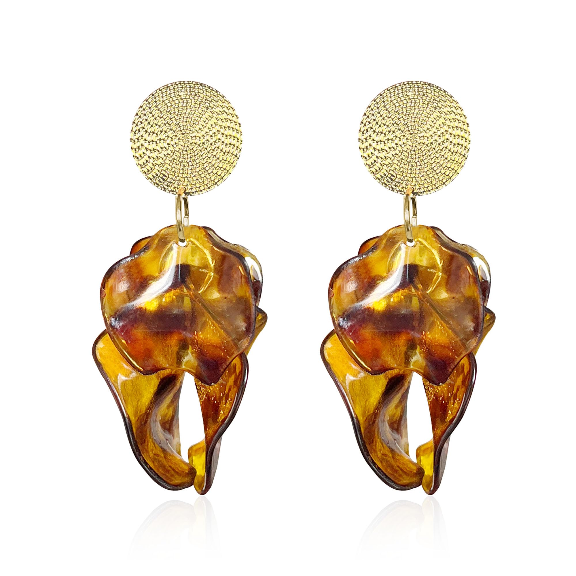 YUNXI Acrylic Rose Petal Drop Dangle Earrings Bohemian Multicolored Flower Statement Floral Tassel Earrings