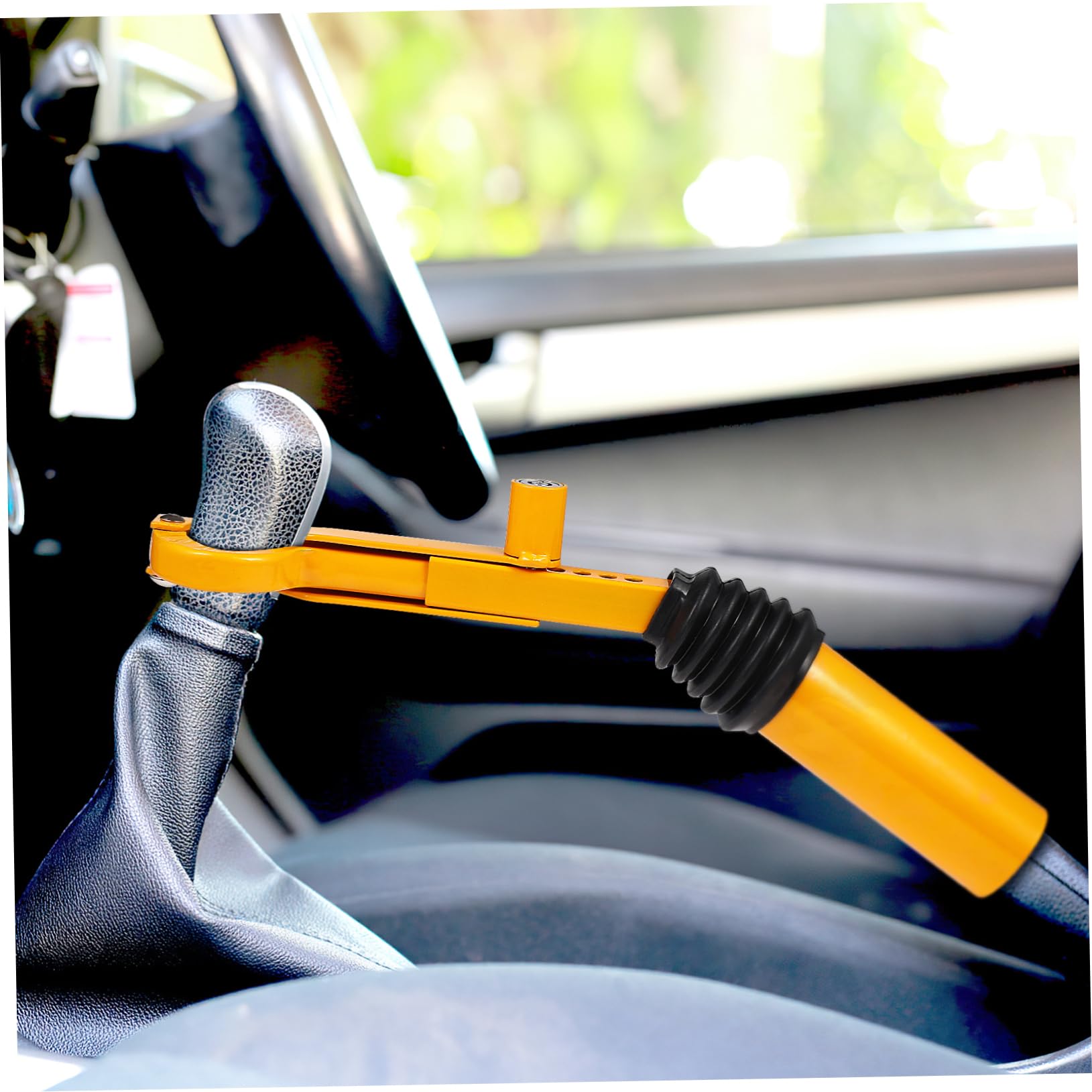 TOPBATHY Dispositif Antivol pour Voiture en Acier Or, Verrou de Levier de Vitesse Facile à Installer Structure Simple, Protection du Frein à Main pour Sécurité Renforcée