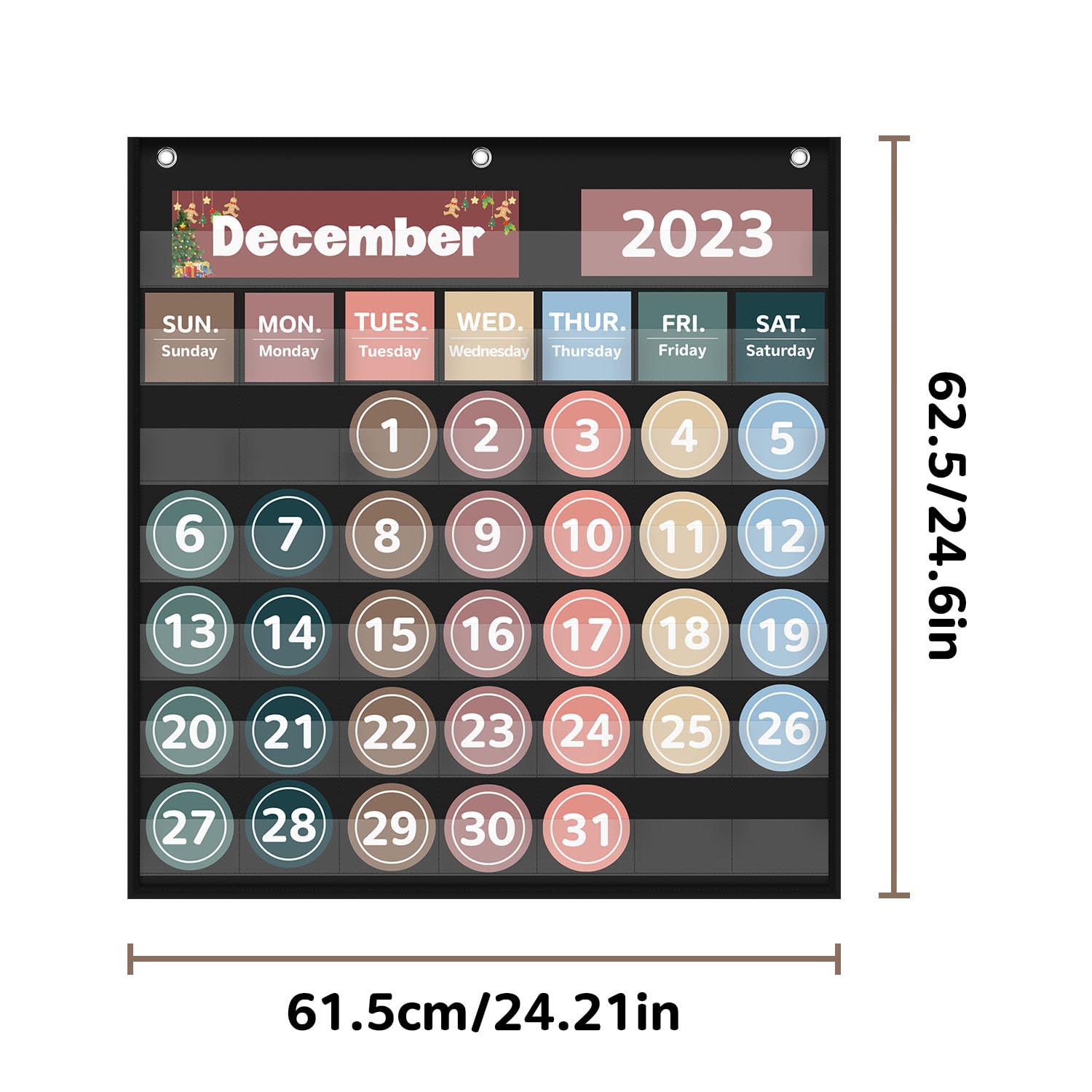 Miesięczny kieszonkowy diagram kalendarzowy do sali lekcyjnej z 88 kartami, nadrukowanymi dniami tygodnia, nauka dla szkoły, niezbędny materiał dla nauczycieli, pasujący do każdego wyposażenia