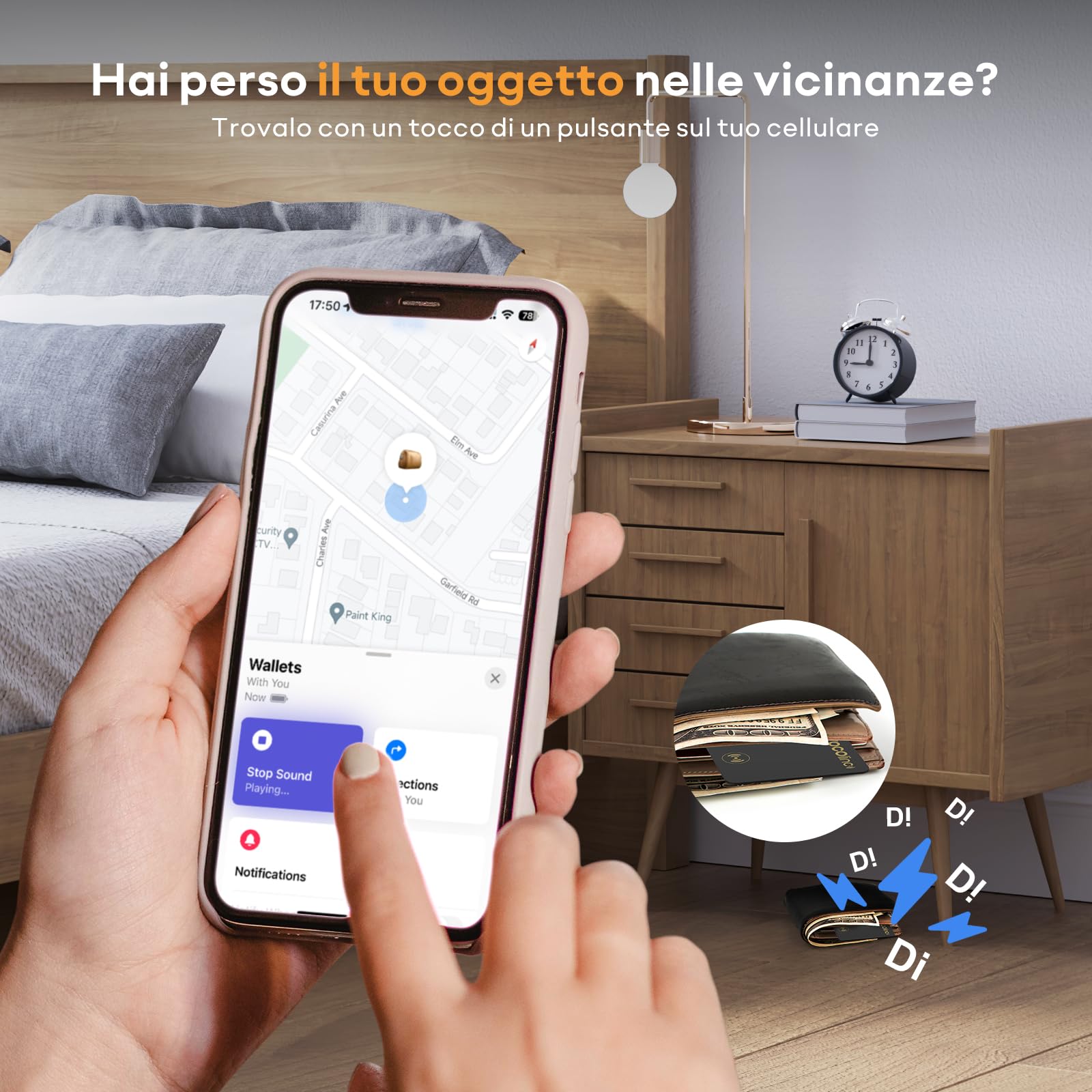 VOCOlinc Smart Air Tag Card Bluetooth, Wallet Tracker Thin 1.6mm Compatibile con Apple Dov’è (solo iOS, NON per Android), Localizzatore Portafogli Trova Oggetto per Bagaglio/Valigia/Passaporti, Nero