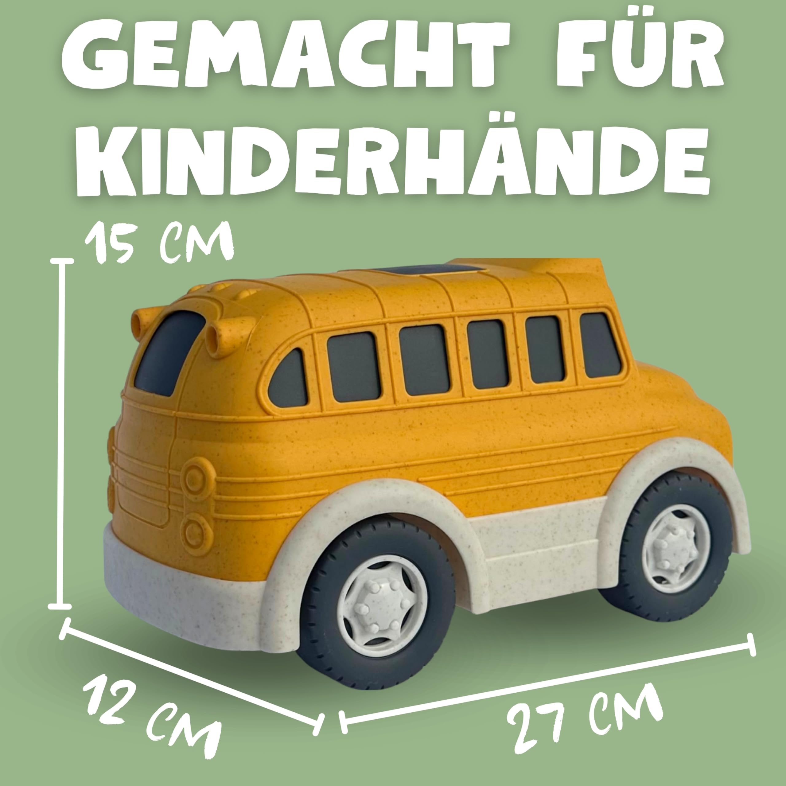 XXL Schulbus gelb | Bio Kunststoff | Nachhaltiges Spielzeug ab 18 Monate für Jungen und Mädchen | Indoor und Outdoor | Omnibus | Schülerbus
