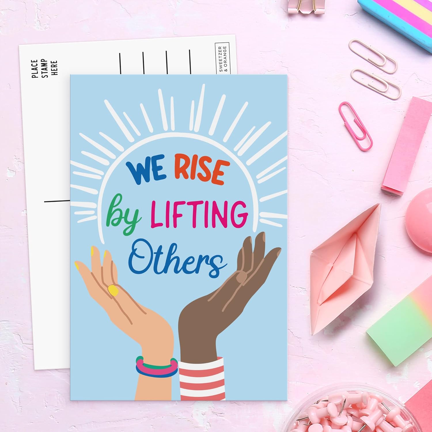 Sweetzer & Orange Motivational Postcards Pack (60 Post Cards) 4x6 Postcards for Kids and Adults. Growth Mindset Affirmation Cards, Mindfulness Cards, Inspiration Cards and Blank Encouragement Cards : Office Products