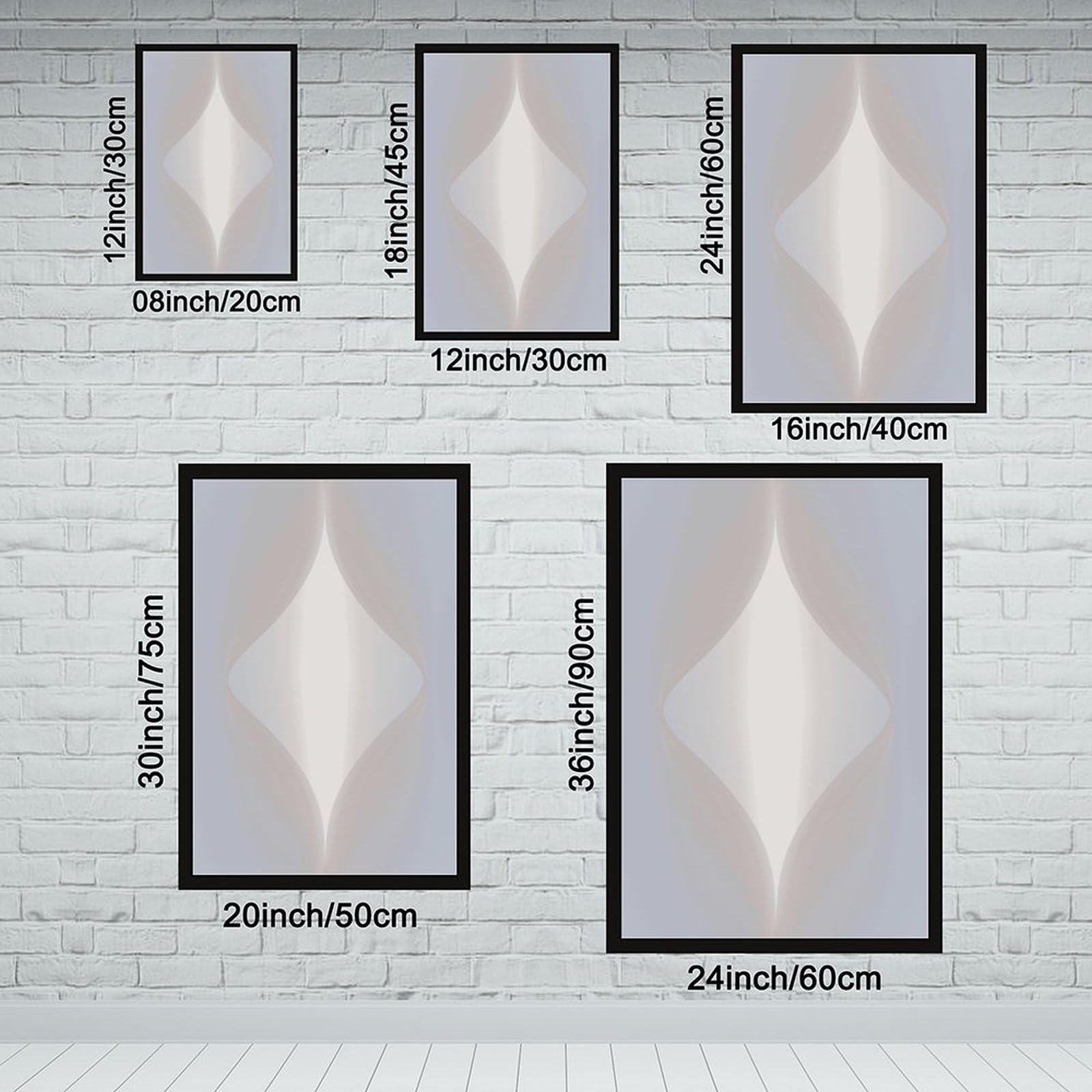 ELKPDOE Weiches, neutrales, geometrisches, abstraktes und minimalistisches Poster, 6 Leinwand-Poster, Schlafzimmer-Dekor, Sportlandschaft, Büro, Raumdekoration, Geschenk, schwarzer Rahmen, 40,6 x 61