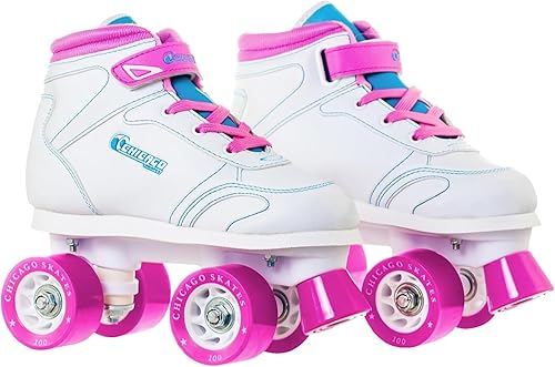 Chicago Sidewalk Roller Skates – Durable, Top Performance Indoor/Outdoor Use Skate Shoes for Girls & Boys, High-Top Boot Safety Youth Quad Skates,