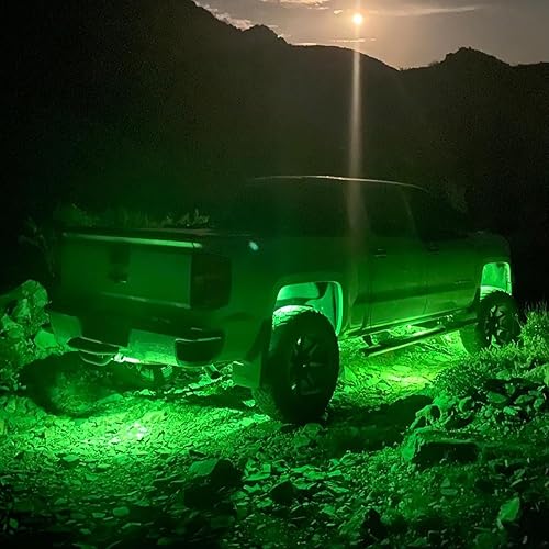 Miniatura 6 de SUNPIE 6 vainas de luces verdes de roca 24 LED, luz de aluminio con cables de extensión de 32.8 pies, iluminación impermeable IP67 para remolques,