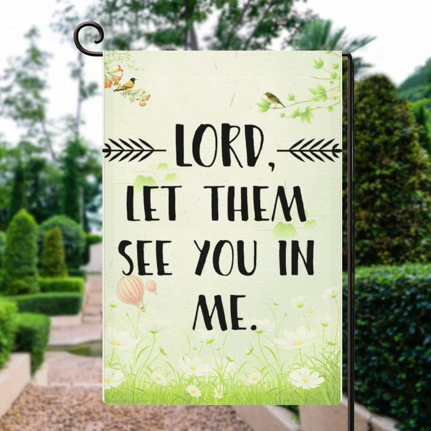 Seasonal Garden Flags, Double-side Festival Yard Flag Lord Let Them See You in Me Garden Flags Banner Rustic Welcome House Flag 28 X 40 Inch