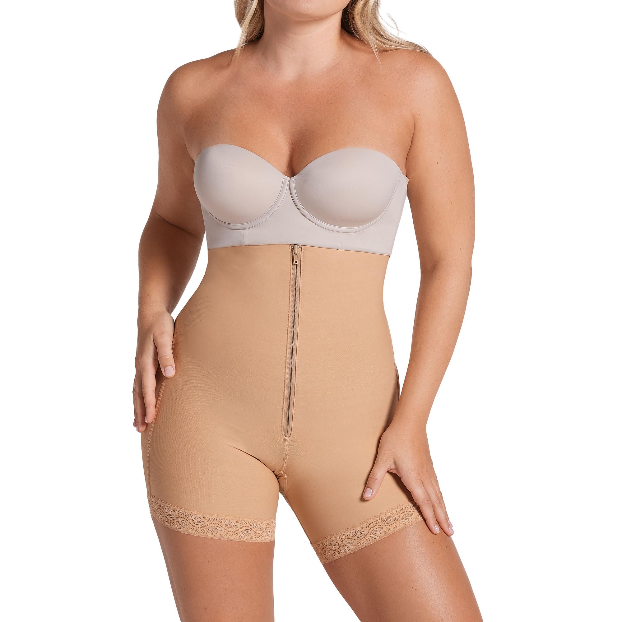 Leonisa Body Short Moldeador Reductor para Mujer - Fajas Colombianas Busto Libre