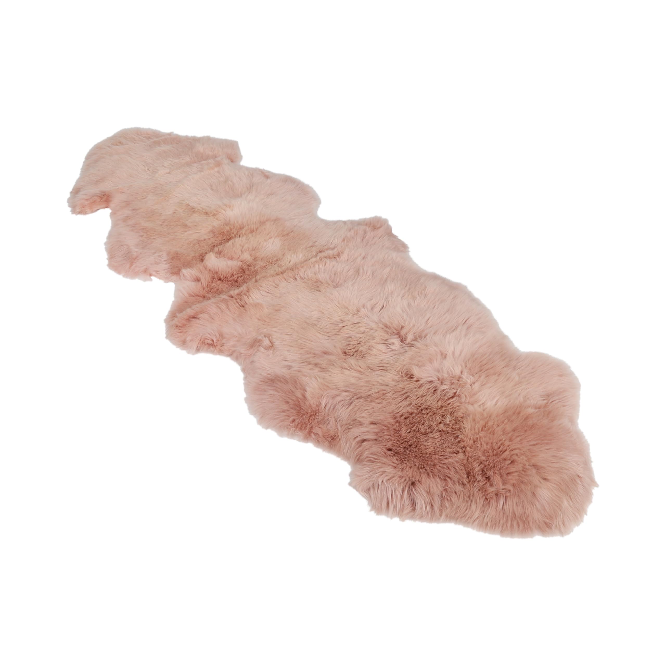 Nordic Sheep Lammfell Langhaar Fellteppich 170x60 cm, Rosa