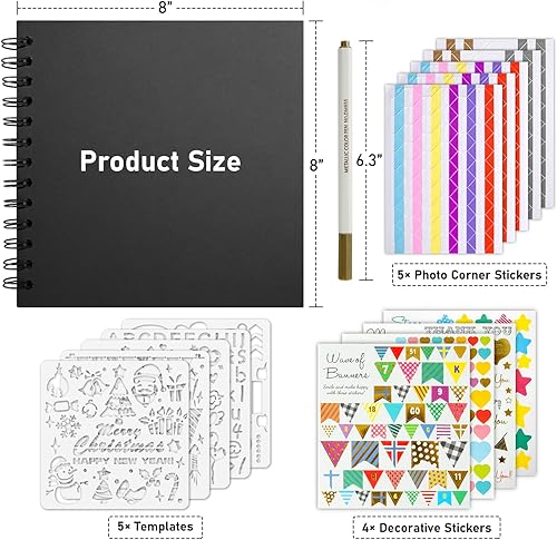 Vista 76 de Gotideal Álbum de recortes de bricolaje, papel para manualidades, álbum de fotos de boda y aniversario, álbum de recortes familiar, accesorios