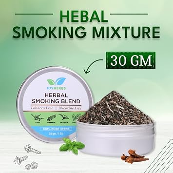 Herbal Smoking Blend Nicotine Free Smoke Blend Herbal Smoking Mixture Smokable Herbs with 100% Natural Herbal Smoking Blend (Makes 40 Rolls) Herbal Smoking Mix 1 Pack 30gm (1 oz/ 30g)