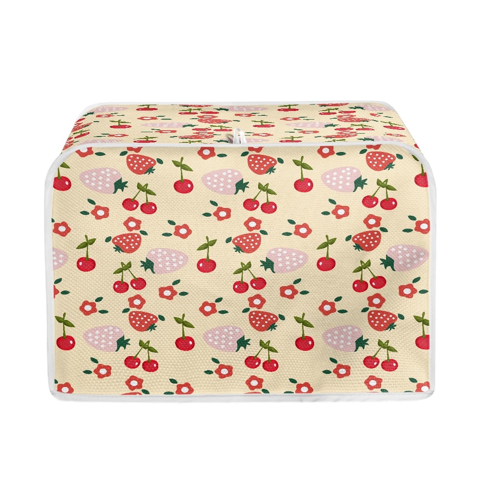 TOADDMOS Strawberry Floral Print Toaster Cover 2 Slice with Top Hook,Kitchen Appliance Cover Toaster Dust and Fingerprint Protection — image 1