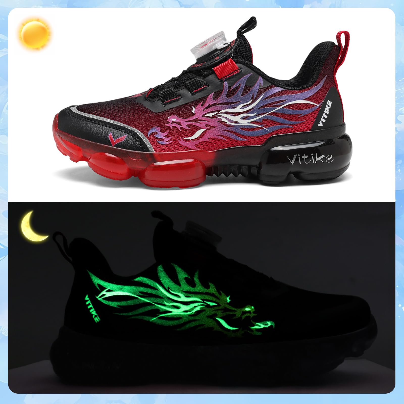Unisex Kinder Sneaker Jungen Turnschuhe Mädchen Sportschuhe | Kinderschuhe mit Drehverschluss, Atmungsaktiv, Leicht, Dämpfend, Outdoor, Schule, Laufschuhe, Hallenschuhe