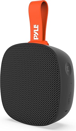 Miniatura 8 de Pyle - Mini altavoz Bluetooth portátil y duradero - TWS estéreo, graves fuertes, transmisión inalámbrica, IPX7 impermeable, soporta micro SDTFAUX